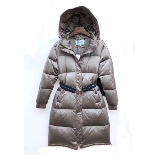 プラダレディースカジュアルダウンパディングa0834グレー