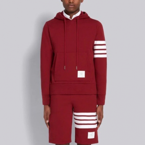 トムブラウンメンズストラップクルーネックコットンフーディm0406レッド