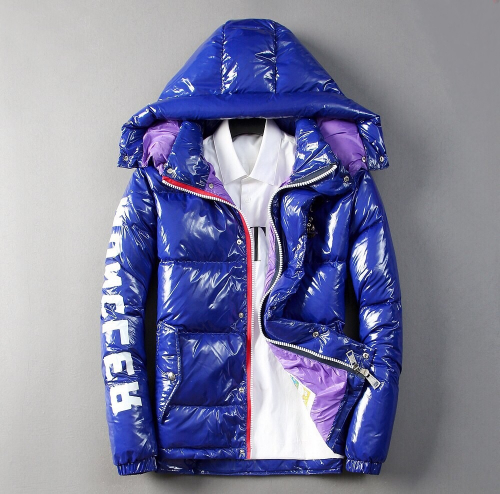 モンクレールメンズパッチモダンダックダウンパディングc01129ブルー