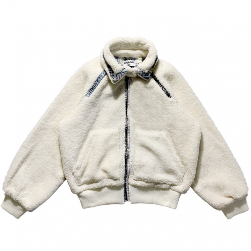 シャネルレディースフランネルジャケットa0479アイボリー