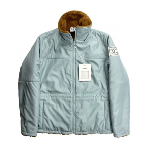 シャネルレディースフランネルジャケットa0480ブルー