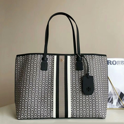 トリーバーチキャンバストートバッグショッパーバッグB0244,ブラック