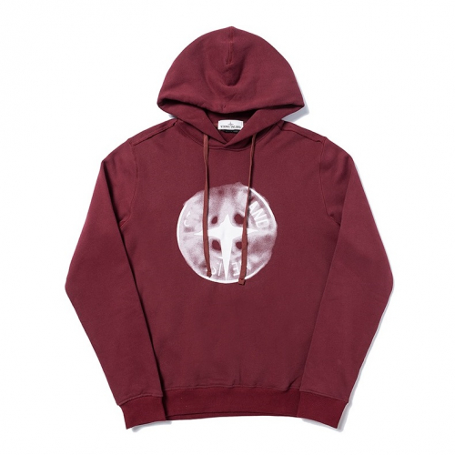 ストーンアイランドメンズコットン起毛フーディo0051.バーガンディ