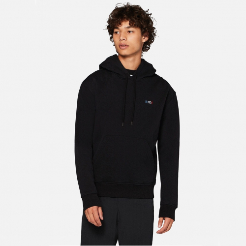 アミメンズコットン起毛フーディ0018ブラック