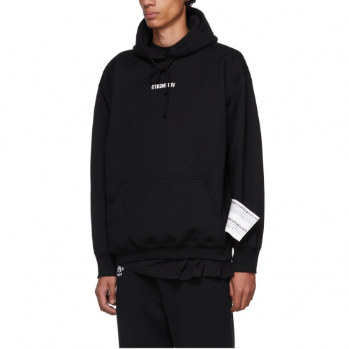 ヴェトモンメンズレッドオーバーサイズコットンフーディt0040.ブラック