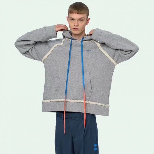 オフホワイトメンズオーバーサイズフーディf0230グレー