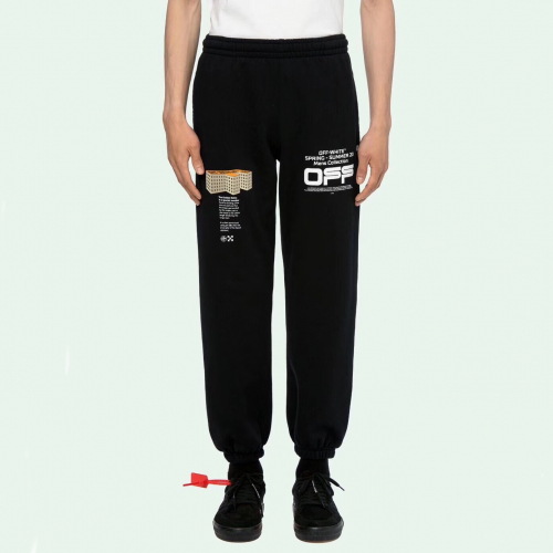 -オフホワイトメンズコットントレーニングパンツf0231ブラック