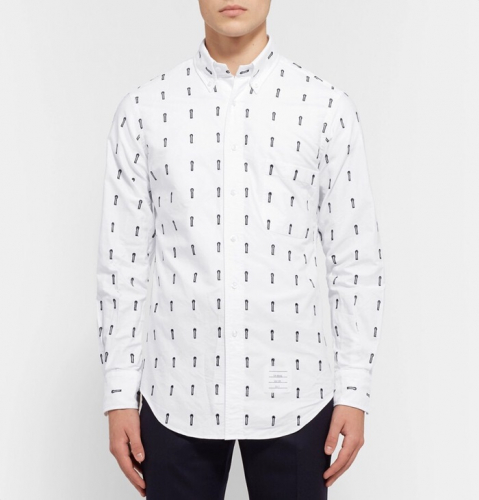 トムブラウンメンズストラップコットンシャツm0429.ホワイト