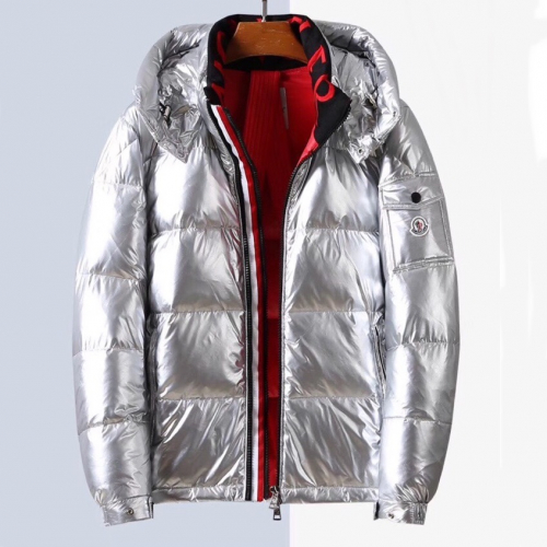 モンクレールメンズパッチモダンダックダウンパディングc01159シルバー