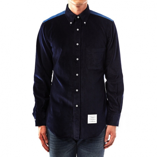 トムブラウンメンズストラップシャツm0433ネイビー