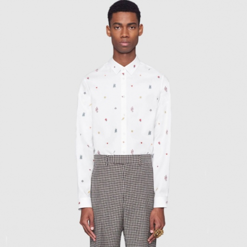 グッチメンズコットンシャツc01720ホワイト