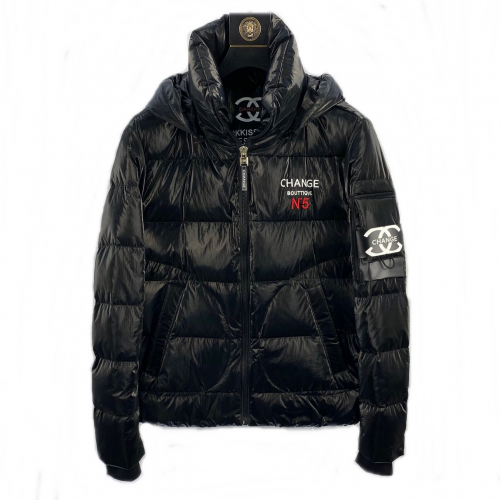 シャネルメンズパッチポイントダウンパディングl0488ブラック