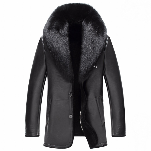 アルマーニメンズビジネスレザージャケットm0450ブラック