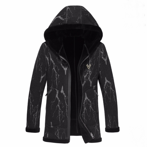 ルイヴィトンメンズミンクレザージャケットu01431ブラック