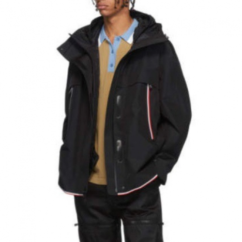 モンクレールメンズパッチモダンダウンジャケットc011742(ブラック/グレー)