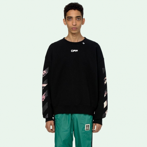 オフホワイトメンズオーバーサイズフーディf0240ブラック