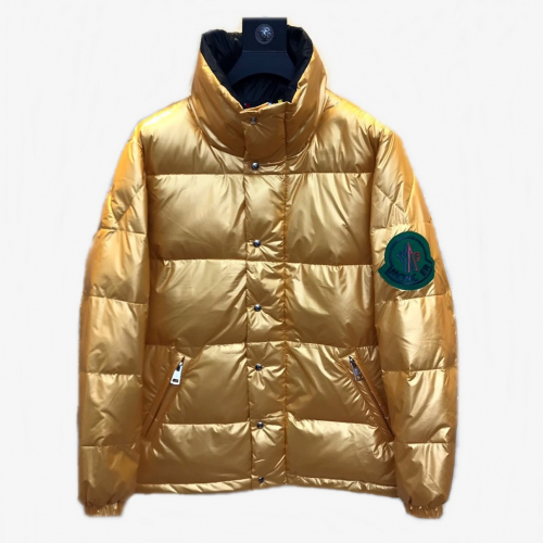 モンクレールメンズパッチモダンダックダウンパディングc01191ゴールド