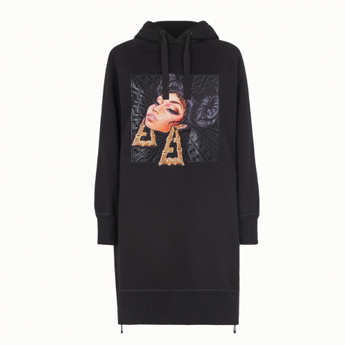 ェンディレディースコットンフーディn0462ブラック