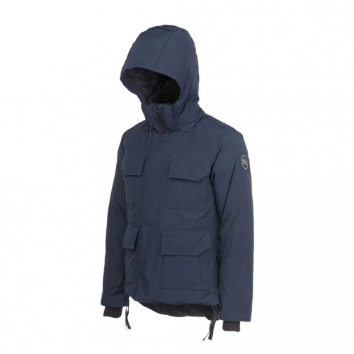 カナダグースメンズパッチカジュアルダックダウンジャケットn0227.ブルー