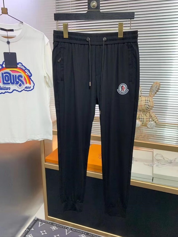 -モンクレールメンズカジュアルコットン起毛トレーニングパンツc01227ブラック