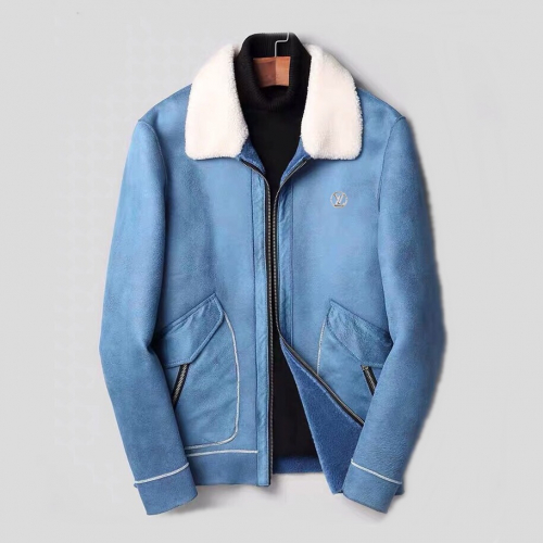 ルイヴィトンメンズレザージャケットu01456ブルー