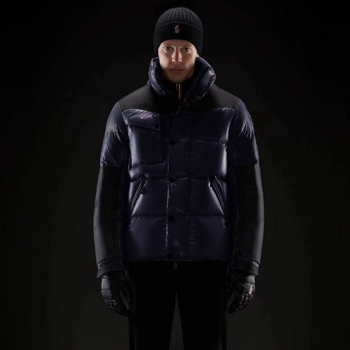 モンクレールメンズパッチモダンダックダウンパディングc01246ネイビー