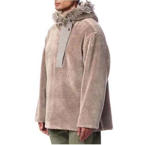 フィアオブゴッドメンズオーバーサイズフランネルフーディa0076ベージュ