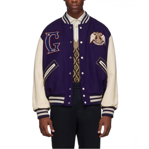 グッチグッチメンズカジュアルボンバージャケットc01872.ブルー