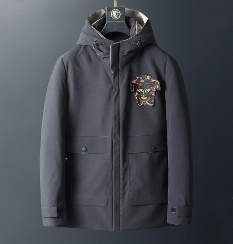 ヴェルサーチェヴェルサーチェメンズダックダウンジャケットr0430ブラック