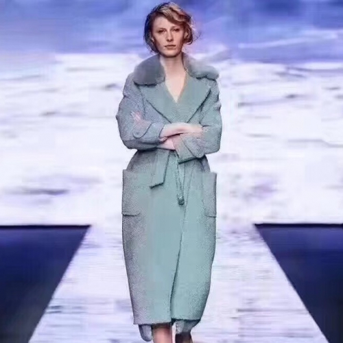 マックスマーラレディースビジネスミンクコートx0044スカイブルー