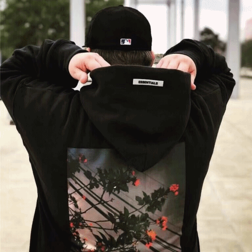 フィアオブゴッドメンズオーバーサイズコットンフーディa0078ブラック