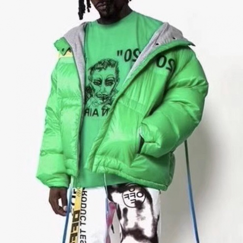 オフホワイト-オフホワイトメンズカジュアルダウンパディングf0297グリーン