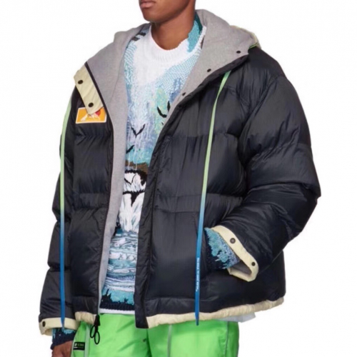 オフホワイト-オフホワイトメンズカジュアルダウンパディングf0298ブルー