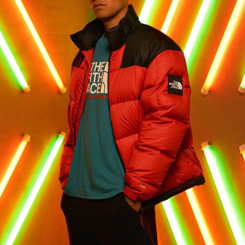 ザノースフェイスメンズダックダウンパディングパーカーr0128オレンジ