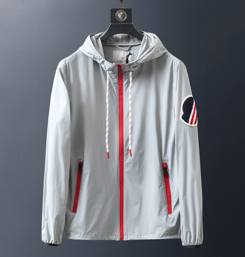 モンクレールメンズパッチカジュアルウィンドブレーカージャケットc01314.グレー