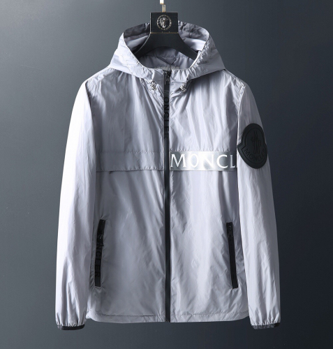 モンクレールメンズパッチカジュアルウィンドブレーカージャケットc01316.グレー