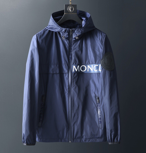 モンクレールメンズパッチカジュアルウィンドブレーカージャケットc01317.ブルー