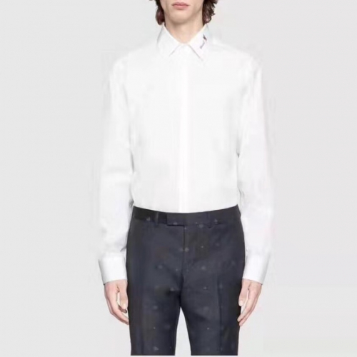 グッチグッチメンズフラワーコットンシャツc01972.ホワイト