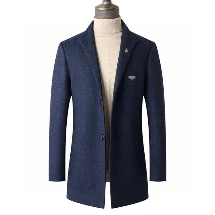 プラダメンズビジネスウールスーツジャケットa09052(ネイビー/ブラウン)