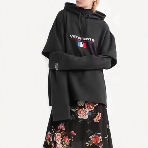 ヴェトモンヴェトモンメンズオーバーサイズコットンフーディt0048ブラック