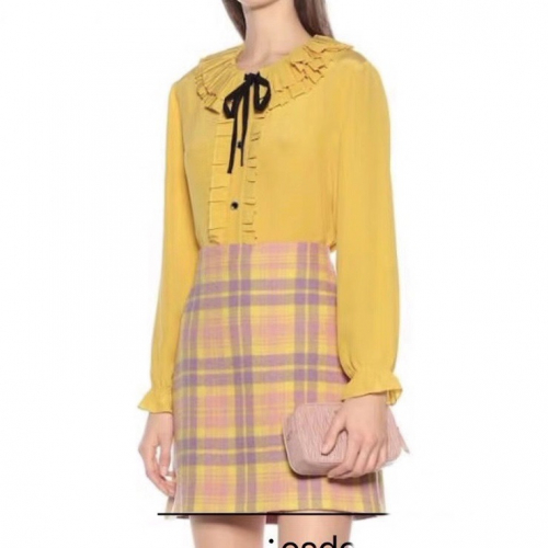 ミュウミュウレディースシルクリボンシャツu174