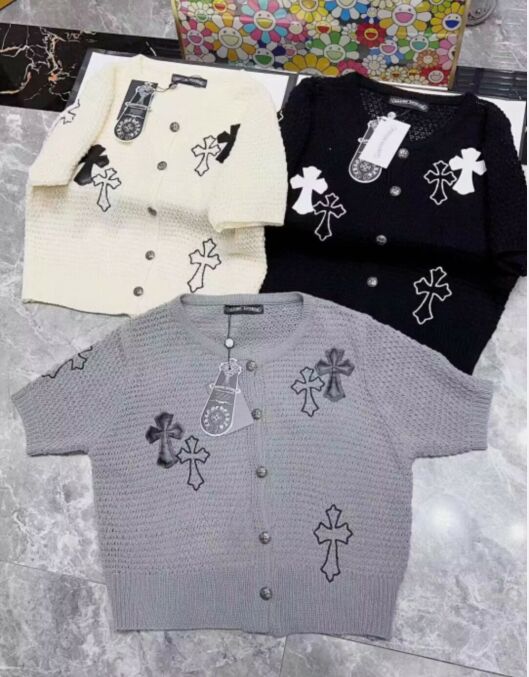 クロムハーツレディースカーディガンh0350(ホワイト/ブラック/グレー)