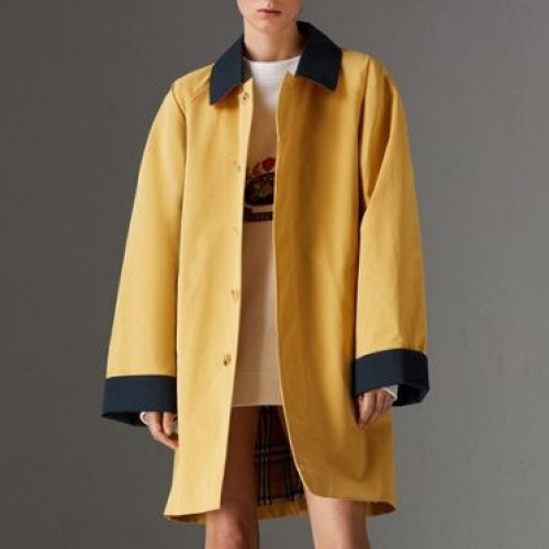 バーバリーバーバリーメンズヴィンテージコットンコートr01885.イエロー