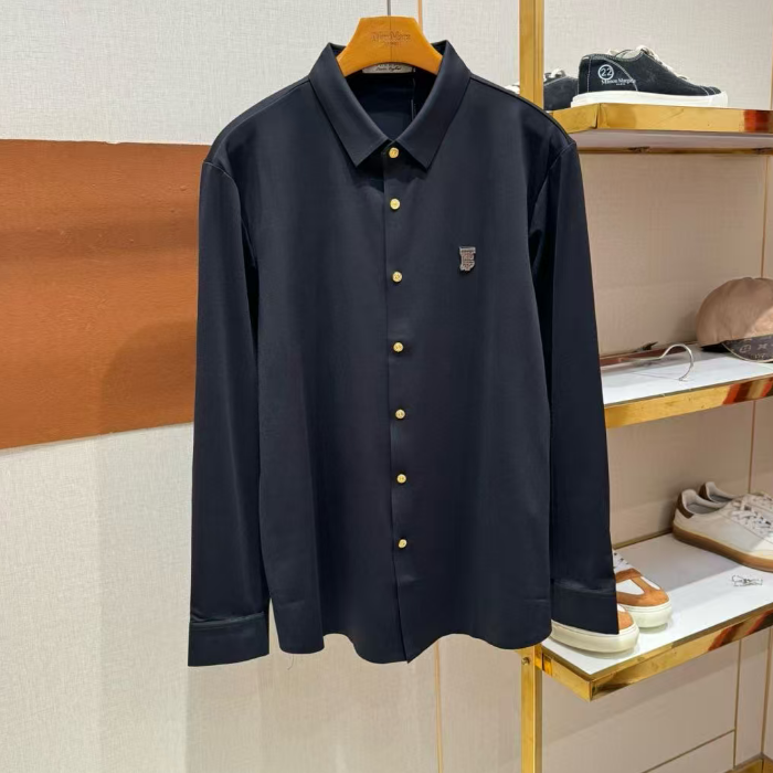 バーバリーバーバリーメンズクラシックカジュアルコットンシャツr01889ブラック