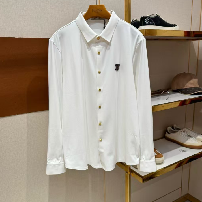 バーバリーバーバリーメンズクラシックカジュアルコットンシャツr01890ホワイト