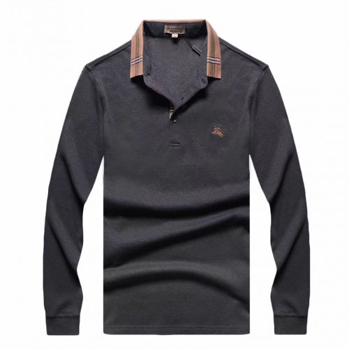 バーバリーバーバリーメンズカジュアルコットンポロスウェットシャツr018992(グレー/バーガンディ)