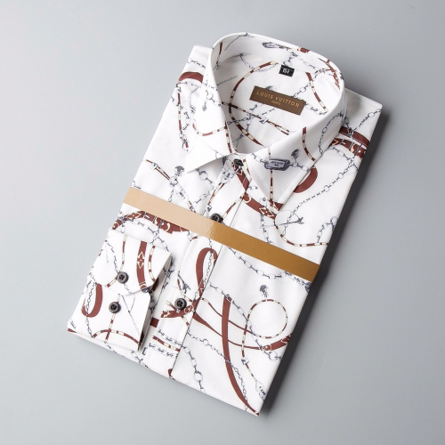 ルイヴィトンルイヴィトンメンズトレンディカジュアルコットンシャツu01541ホワイト