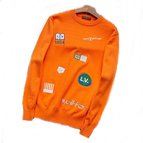 ルイヴィトン-ルイヴィトンメンズクルーネックウールセーターu015492(オレンジ/ブラック)