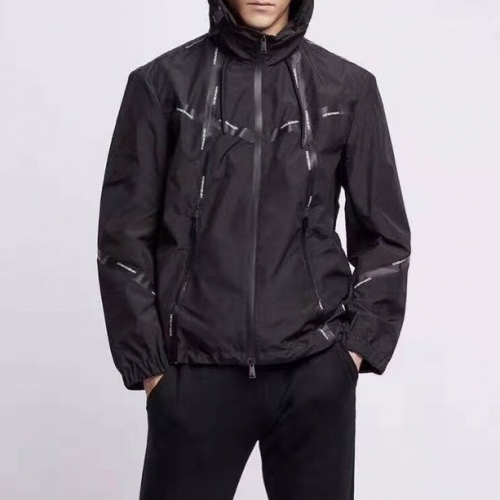 アルマーニアルマーニメンズカジュアルウィンドブレーカージャケットm0558.ブラック