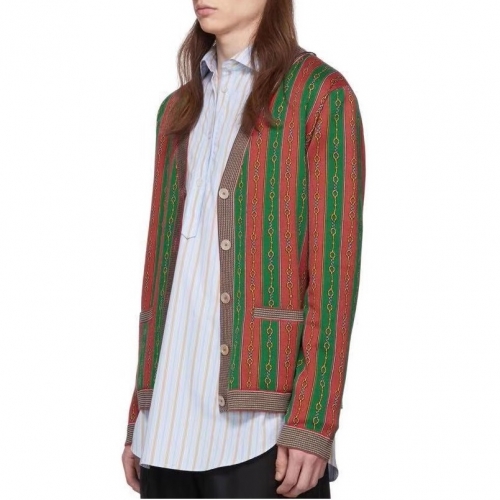 カスタム級グッチメンズトレンディネックウールカーディガンc02001.グリーン